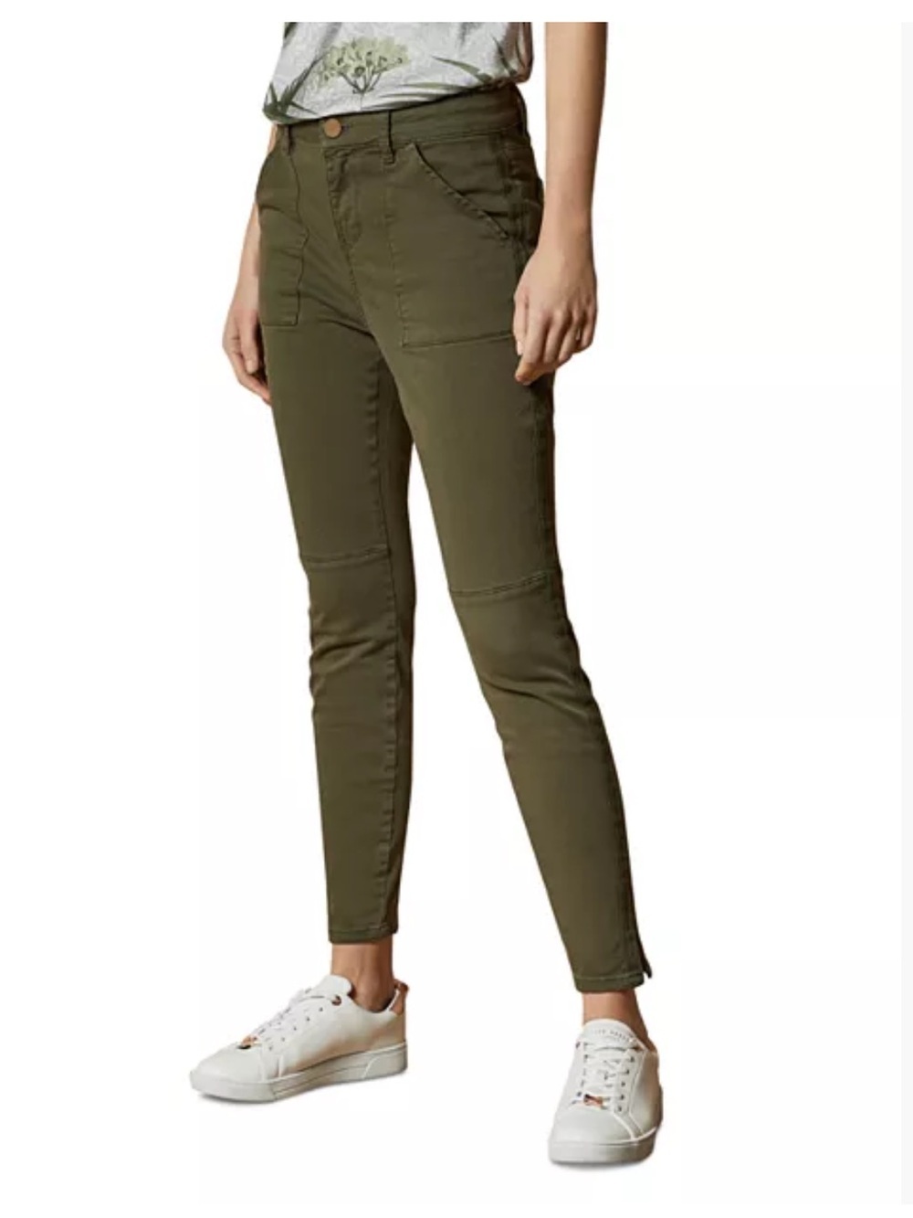 TED BAKER Women’s Combat Skinny Olive Jeans